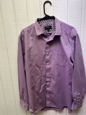 Johnston & Murphy Men’s XL Button Down Dress Shirt Purple Designer Menswear